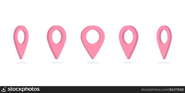 3d pink pins. Business, icon set. sign symbol. Vector illustration. stock image. EPS 10.. 3d pink pins. Business, icon set. sign symbol. Vector illustration. stock image. 