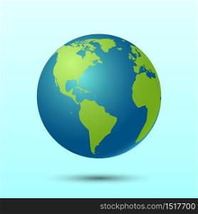 3D Planet earth , vector illustration