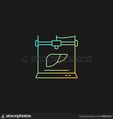 3d printed liver gradient vector icon for dark theme. Creating artificial organ. Innovation in biomedical field. Thin line color symbol. Modern style pictogram. Vector isolated outline drawing. 3d printed liver gradient vector icon for dark theme