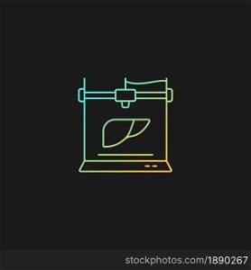3d printed liver gradient vector icon for dark theme. Creating artificial organ. Innovation in biomedical field. Thin line color symbol. Modern style pictogram. Vector isolated outline drawing. 3d printed liver gradient vector icon for dark theme
