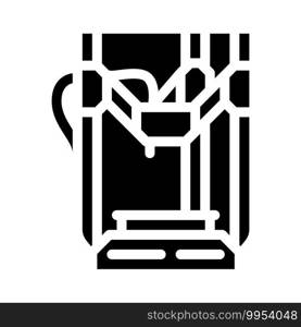 3d printer electronic equipment glyph icon vector. 3d printer electronic equipment sign. isolated contour symbol black illustration. 3d printer electronic equipment glyph icon vector illustration