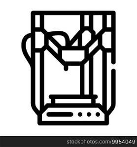 3d printer electronic equipment line icon vector. 3d printer electronic equipment sign. isolated contour symbol black illustration. 3d printer electronic equipment line icon vector illustration