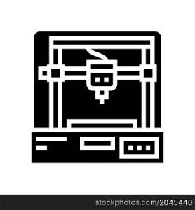 3d printer glyph icon vector. 3d printer sign. isolated contour symbol black illustration. 3d printer glyph icon vector illustration