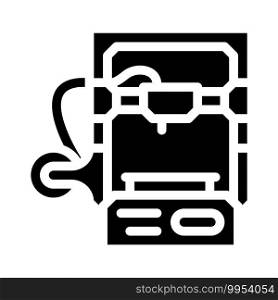 3d printer glyph icon vector. 3d printer sign. isolated contour symbol black illustration. 3d printer glyph icon vector illustration flat