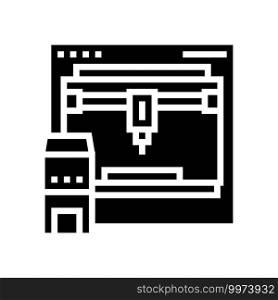 3d printer glyph icon vector. 3d printer sign. isolated contour symbol black illustration. 3d printer glyph icon vector illustration
