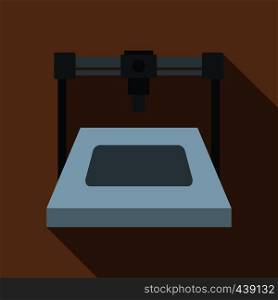 3D printer icon. Flat illustration of 3D printer vector icon for web on coffee background. 3D printer icon, flat style