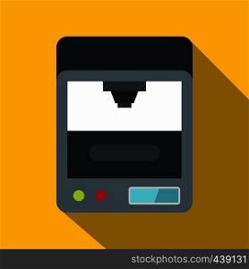 3d printer icon. Flat illustration of 3d printer vector icon for web on yellow background. 3d printer icon, flat style