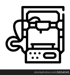3d printer line icon vector. 3d printer sign. isolated contour symbol black illustration. 3d printer line icon vector illustration flat
