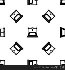 3D printer pattern repeat seamless in black color for any design. Vector geometric illustration. 3D printer pattern seamless black