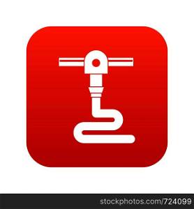 3d printer printing icon digital red for any design isolated on white vector illustration. 3d printer printing icon digital red