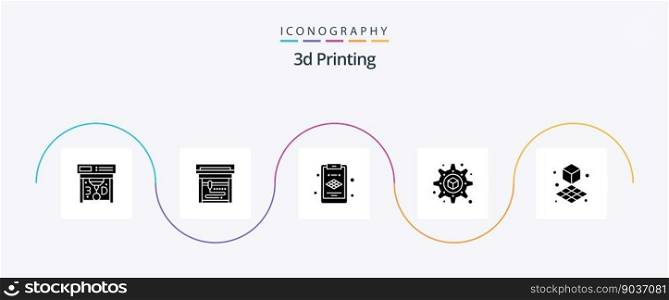 3d Printing Glyph 5 Icon Pack Including . shape. . printing. d