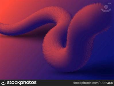 3D realistic abstract liquid feathes effect vibrant color background. Vector illustration