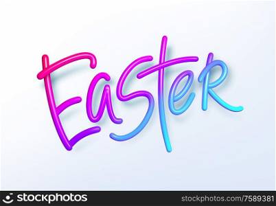 3D realistic rainbow holiday Happy Easter lettering background . Vector illustration EPS10. 3D realistic rainbow holiday Happy Easter lettering background . Vector illustration