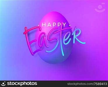 3D realistic rainbow holiday Happy Easter lettering background . Vector illustration EPS10. 3D realistic rainbow holiday Happy Easter lettering background . Vector illustration