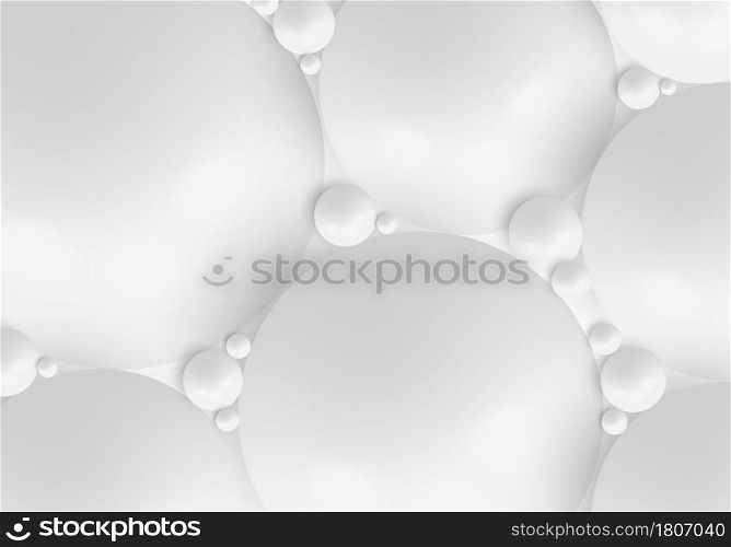 3D realistic white organic spheres ball pattern background. You can use for decoration element design. Vector illustration