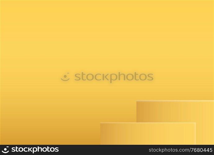 3D Realistic Yellow podium Background. Design Template for Fashion Cosmetics Product. Vector Illustration EPS10. 3D Realistic Yellow podium Background. Design Template for Fashion Cosmetics Product. Vector Illustration