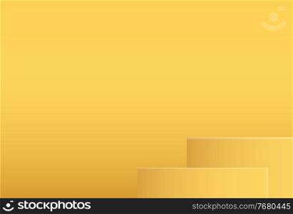 3D Realistic Yellow podium Background. Design Template for Fashion Cosmetics Product. Vector Illustration EPS10. 3D Realistic Yellow podium Background. Design Template for Fashion Cosmetics Product. Vector Illustration