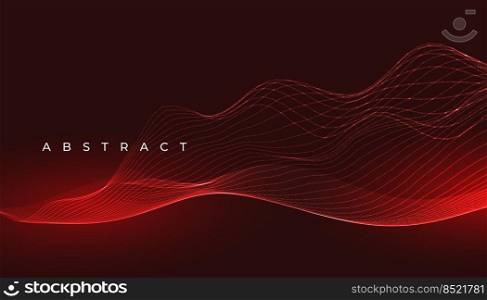 3d red glowing wave lines abstract background