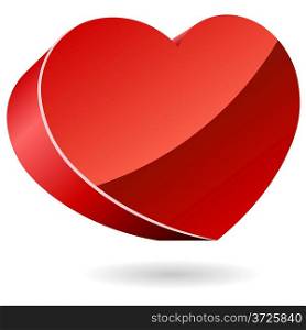 3D red heart icon isolated on white.