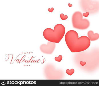 3d red hearts valentines day card design