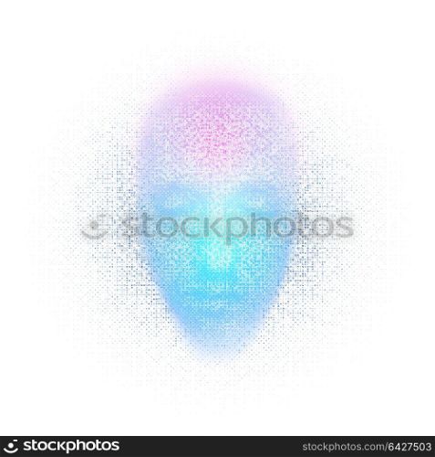3d rendering of robot face with numbers on white background represent artificial intelligence. Future science, modern technology concept. 3d illustration. 3d rendering of robot face with numbers on white background represent artificial intelligence. Future science, modern technology concept. 3d illustration.