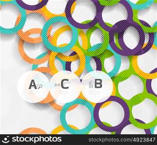 3d rings on grey. Geometrical modern abstract background. 3d rings on grey. Geometrical modern abstract background. Vector template background for print workflow layout, diagram, number options or web design banner