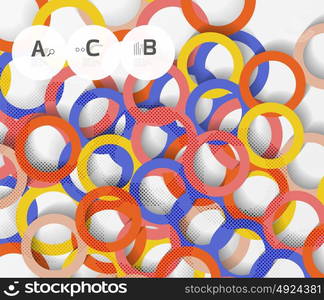 3d rings on grey. Geometrical modern abstract background. 3d rings on grey. Geometrical modern abstract background. Vector template background for print workflow layout, diagram, number options or web design banner