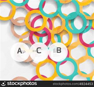 3d rings on grey. Geometrical modern abstract background. 3d rings on grey. Geometrical modern abstract background. Vector template background for print workflow layout, diagram, number options or web design banner
