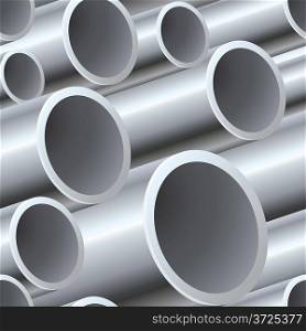 3D seamless steel pipes pattern vector illustration.