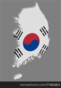 3D South Korea Map Flag Vector illustration Eps 10. 3D South Korea Map Flag Vector