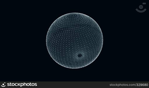3d sphere with mesh effect, abstract connections with dots are in space, trasparent planet, vector illustration eps 10. 3d sphere with mesh effect, abstract connections with dots are in space, trasparent planet, vector illustration