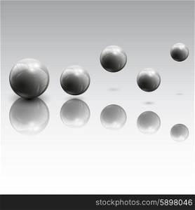3d spheres in motion on gray background vector illustration. Spheres in motion vector illustration