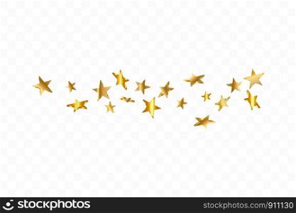 3d Star Falling. Gold Yellow Starry on transparent Background. Vector Confetti Star Background. Golden Starlit Card. Confetti Fall Chaotic Decor. 3d Star Falling. Gold Yellow Starry on transparent Background. Vector Confetti Star Background. Golden Starlit Card. Confetti Fall Chaotic Decor.