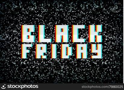 3D stereo effect black friday banner, sale announcement for retail business