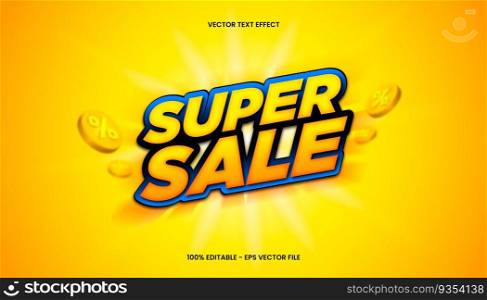 3D Super Sale with yellow and blue color theme.