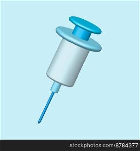3d Syringe for vaccine vaccination injection flu shot Vaccination icon with Medical equipment