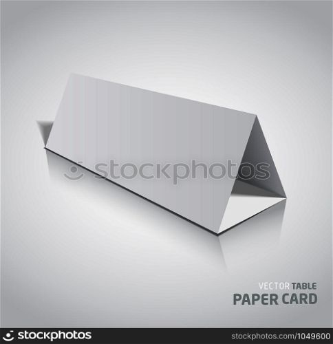 3d table paper card isolated on a grey background. Vector realistic.. 3d table paper card isolated on a grey background.