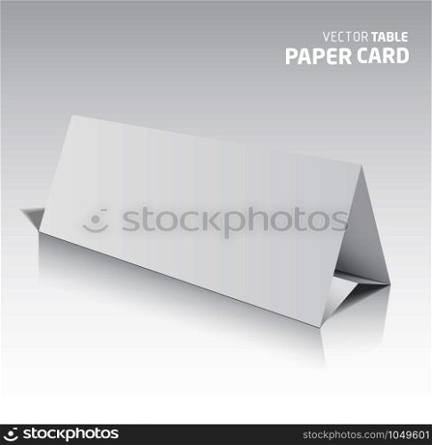 3d table paper card isolated on a grey background. Vector realistic.. 3d table paper card isolated on a grey background.
