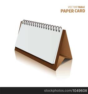 3d table paper card isolated on a grey background. Vector realistic.. 3d table paper card isolated on a grey background. Vector realis
