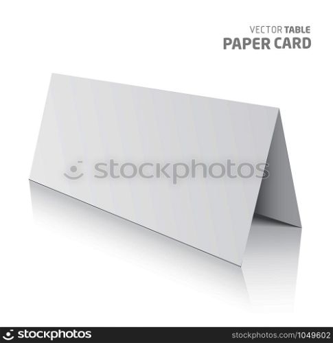 3d table paper card isolated on a white background. Vector realistic.. 3d table paper card isolated on a grey background.