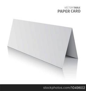 3d table paper card isolated on a white background. Vector realistic.. 3d table paper card isolated on a grey background.