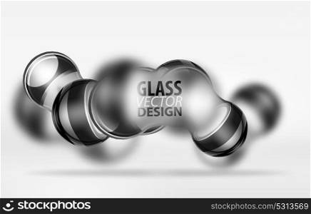 3d techno glass bubble design. 3d techno glass bubble design, vector future hi-tech shapes with blurred effects