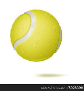 3D Tennis Ball Vector. Classic Yellow Ball. Illustration. Realistic Tennis Ball Vector. Classic Round Yellow Ball. Sport Game Symbol. Illustration