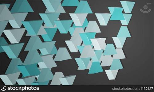 3D triangle design composition in blue and gray background vector in EPS 10