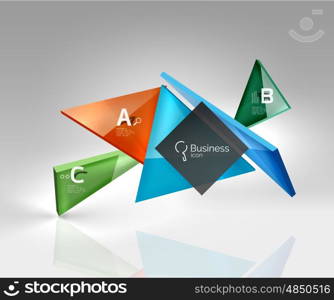 3d triangle modern composition. Vector template background for workflow layout, diagram, number options or web design