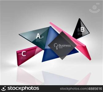 3d triangle modern composition. Vector template background for workflow layout, diagram, number options or web design