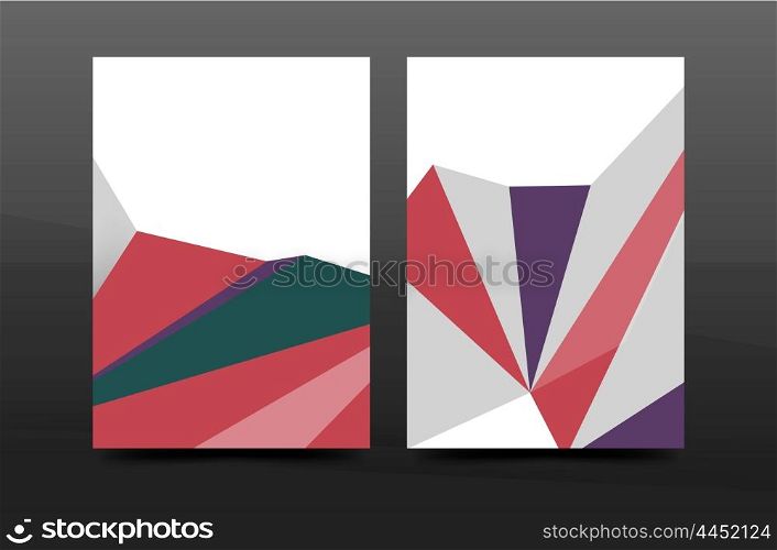 3d triangle shapes. Business annual report cover. 3d triangle shapes. Business annual report cover. A4 size presentation flyer or corporate correspondence report