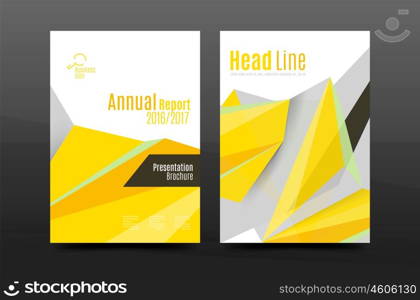 3d triangle shapes. Business annual report cover. 3d triangle shapes. Business annual report cover. A4 size presentation flyer or corporate correspondence report