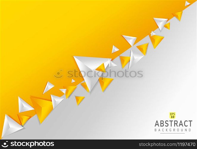 3d triangle yellow and gray concept background. Vector illustration