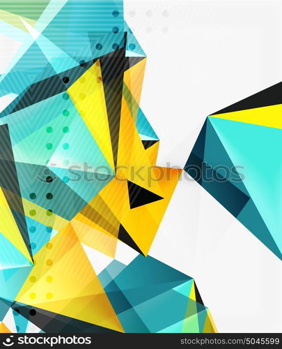 3d triangles geometric vector. 3d triangles geometric vector abstract background. Empty modern illustration for your message, text slogan or presentation wallpaper